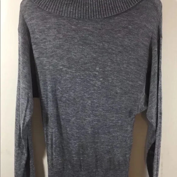 Le Chateau Women Cowl Neck Sweater Grey Wool Blend Small Dolman Sleeve - Picture 4 of 11